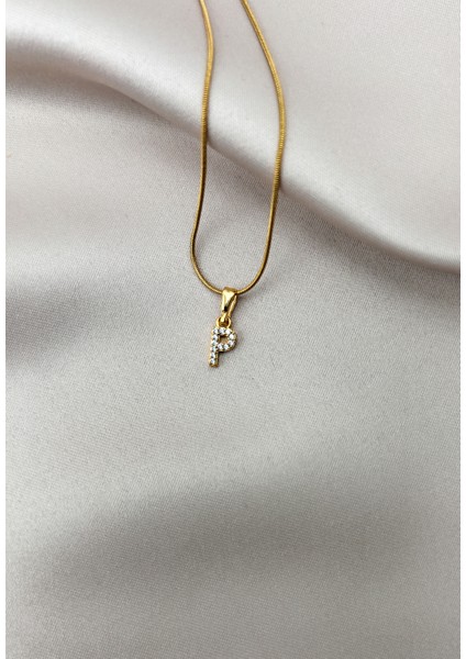 Fıora Çelik Zirkon Taşlı Harf Kolye Sade Şık Gold Ayarlanabilir Zincir Tüm Alfabe indirimleri