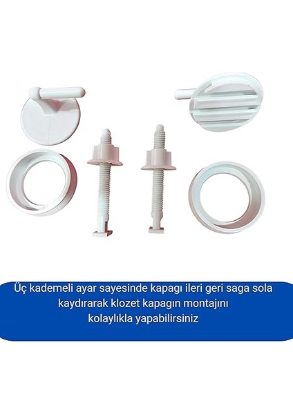 Ayarlı Klozet Kapağı Montaj Vidası Seti – Menteşe ve Alttan Sıkmalı Tasarım, Kolay Montaj ve Dayanıklılık modelleri