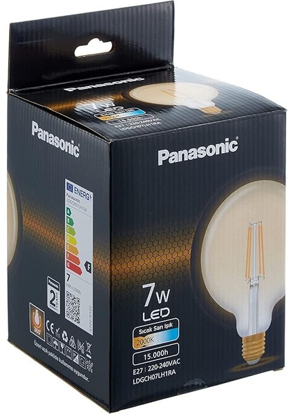 E27 Fil G125 Lamba 7W 630LM 2000K Gold