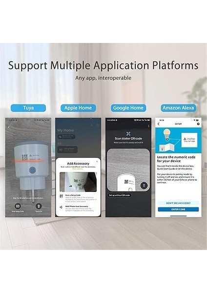 Protokol Ç I 16A Akıllı Fiş, Yüksek Güçlü Cihazların Kontrolü, Gösterge Işığı, Çocuksu Koruma, Yeniden Başlatma Durumu fırsatları