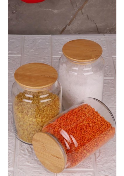 Zone - 3'lü Cam Saklama Kabı 800ML Vakumlu Bambu Kapaklı fırsatları