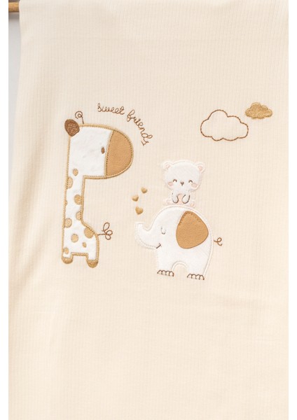 My Baby Kumsal % 100 Coton 10 Lu Hastane Çıkışı Sevimli Fil ve Yavru Zürafa Desenli somon10128 indirimleri