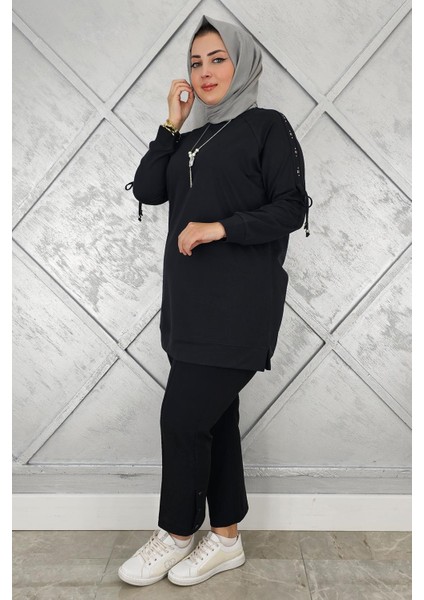 Kadın Kolu Aksesuar Detaylı Tesettür Tunik