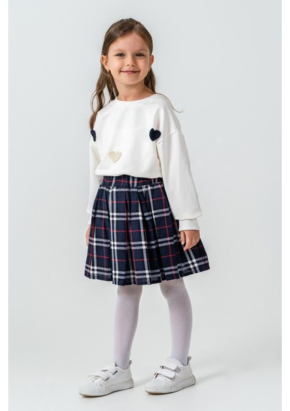 Kareli Etekli Kız Çocuk 3\'lü Takım - 26K 6359 modelleri