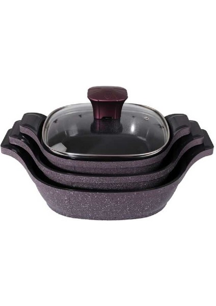 6 Parça Kendinden Kulplu Döküm Sahan Seti Kahverengi Titanyum