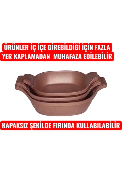 6 Parça Kendinden Kulplu Döküm Sahan Seti Kahverengi Titanyum indirimleri