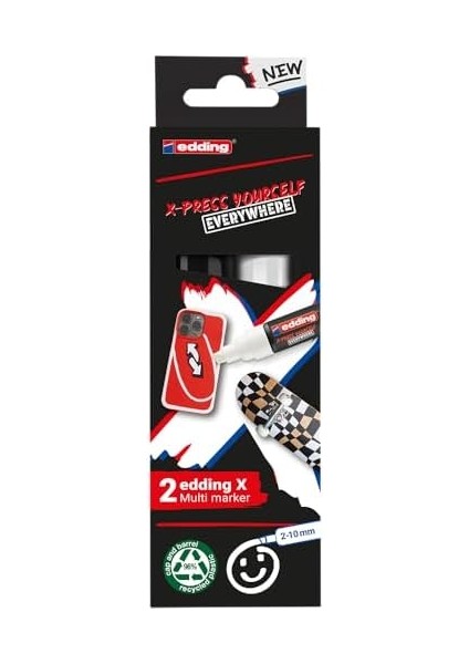 x Markör, Set, 2'li Akrilik Markör Seti, Kesik Uç 2-10 mm modelleri