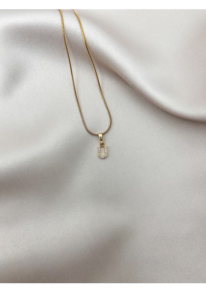 Fıora Çelik Zirkon Taşlı Harf Kolye Sade Şık Gold Ayarlanabilir Zincir Tüm Alfabe indirimleri