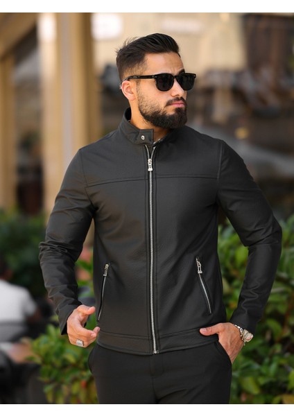 Erkek Slim Fit Astarlı Deri Ceket fiyatları