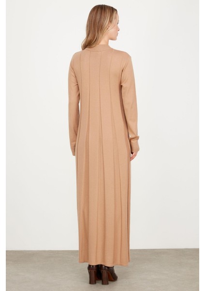 21605 Kalın Piliseli Triko Elbise modelleri