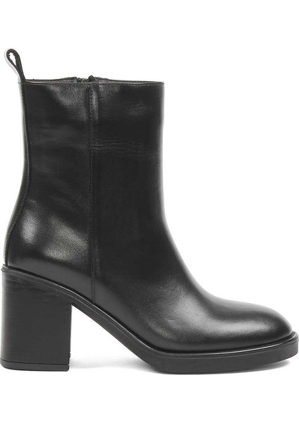 Kadın Siyah Kalın Topuklu Deri Bot fiyatları