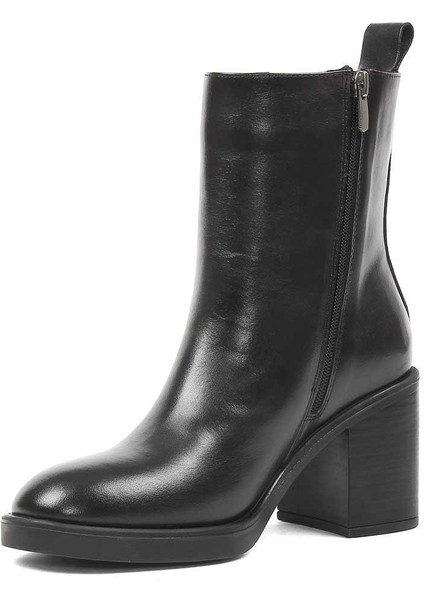 Kadın Siyah Kalın Topuklu Deri Bot fırsatları