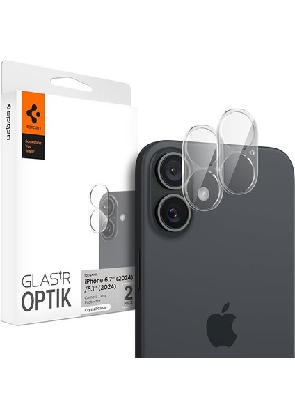 iPhone 16/16 Plus ile Uyumlu Kamera Lens Camı Koruyucu Glas.tr Optik (2 Adet) Crystal Clear - AGL07923