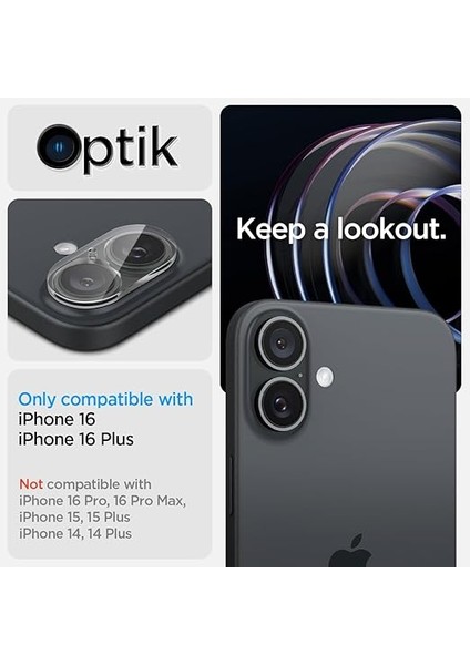 iPhone 16/16 Plus ile Uyumlu Kamera Lens Camı Koruyucu Glas.tr Optik (2 Adet) Crystal Clear - AGL07923 fiyatları