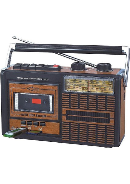 Yeni Nesil Radyo USB Sd Fm Kaset Çalar Müzik Kutusu Retro El Tutamaçlı Taşınabilir