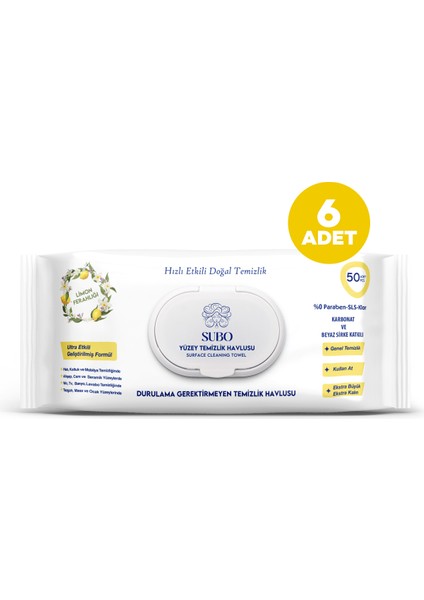 Yüzey Temizlik Havlusu 50 'li Limon 6X50