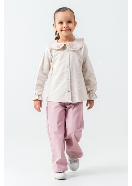 Örme Çiçek Detaylı Kız Çocuk 3\'lü Takım - 26K 4479 indirimleri