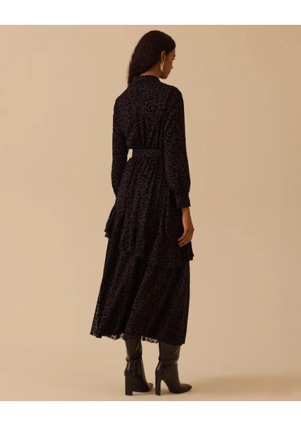 10002521311009 Beli Lastikli ve Kemerli Etek Ucu Fırfırlı Tüllü Şık Elbise fırsatları