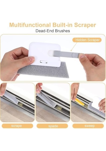 Fonksiyonlu Temizlik Fırçası | Pencere Rayı ve Gövde Temizleyici | Beyaz ve Gri fiyatları