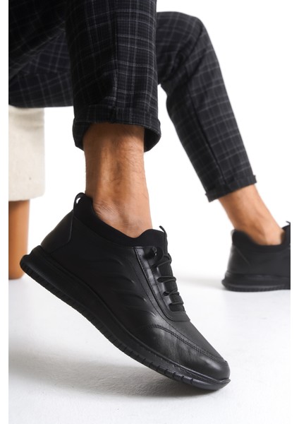 027 Erkek Hakiki Deri Lastikli Ayakkabı