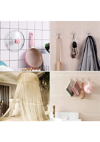 Askısı 10 Adet Şeffaf Iz Bırakmayan Güçlü Yapışkanlı Kapı Arkası Mutfak Düzenleyici Metal Kanca Askılık Güçlü Tutuş fiyatları