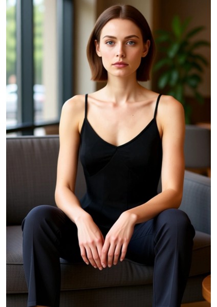 Kadın Fermuarlı Peplum Bluz Ince Askılı ve Kalp Yaka Tasarım Kaliteli Şık Rahat Modern Zarif fırsatları