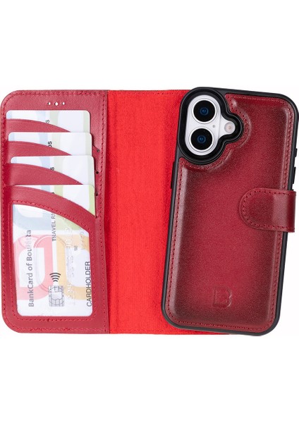 iPhone 17 Uyumlu Hakiki Deri Magsafe ve Rfıd Koruma Özellikli Çıkarılabilir Cüzdanlı Kılıf
