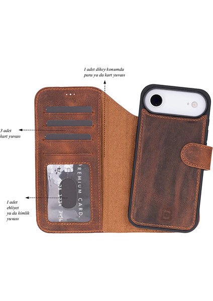 iPhone 17 Air Uyumlu Hakiki Deri Magsafe ve Rfıd Koruma Özellikli Çıkarılabilir Cüzdanlı Kılıf indirimleri