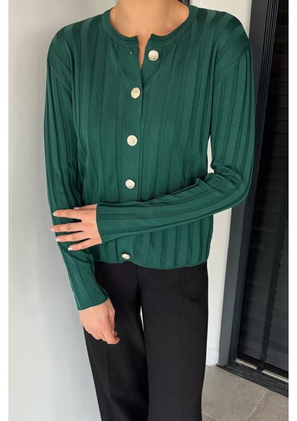 Kadın Düğme Detaylı Triko Hırka (M-L-Xl Uyumludur) P-00018886 fiyatları