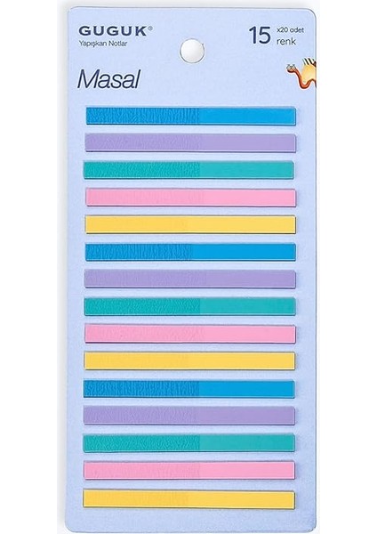Masal 15 Renkli Şeffaf Pet Index • Index Sticker • Post-It • Sticky Note-
