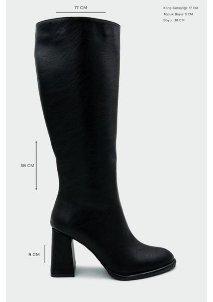 Janga Siyah Yuvarlak Burun Fermuarlı Çizme fiyatları