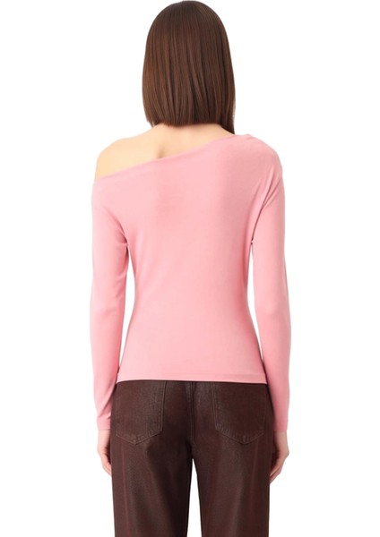 Moda Kayık Yaka Örme Slim Çizgili Desen Casual Günlük Regular Uzun Kol Bluz fiyatları