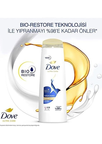 Dove Ultra Care Saç Bakım Şampuanı Yoğun Onarıcı Yıpranmış Saçlar Için 400 ml
