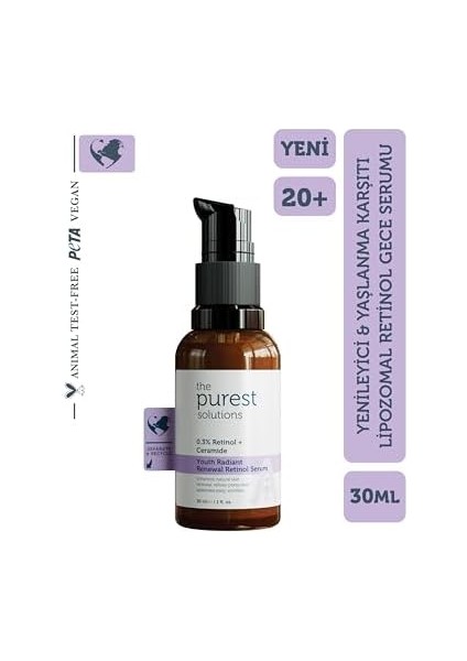 The Purest Solutions Youth Radiant Renewal Retinol Serum Retinol Ceramide
