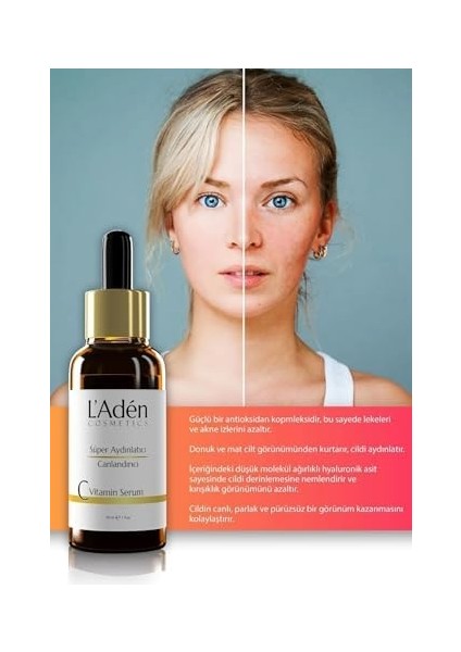 L&apos;adén Cosmetics Aydınlatıcı C Serum ile Kırışıklık ve Lekere Son. fiyatları
