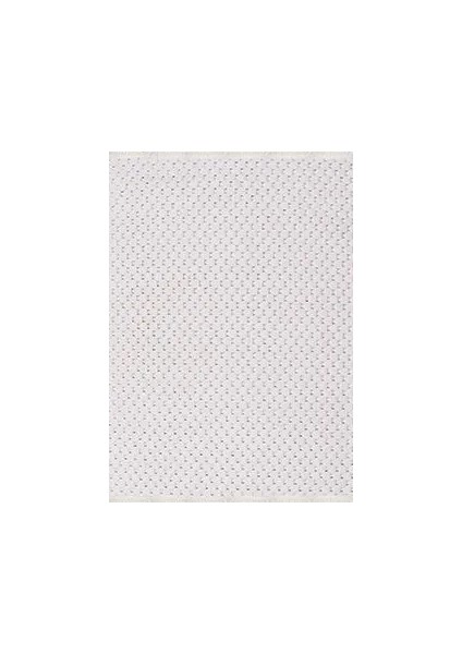 Ceclavin Modern Beyaz Polyester Pamuk Tabanlı Makine Halısı