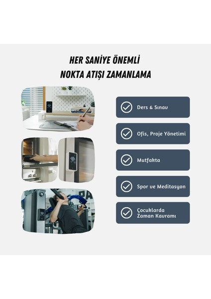 GT-3 Dijital Kum Saati, Pomodoro Zamanlayıcı, Öğrenci Kronometresi, Mutfak, Odaklanma - Beyaz fırsatları