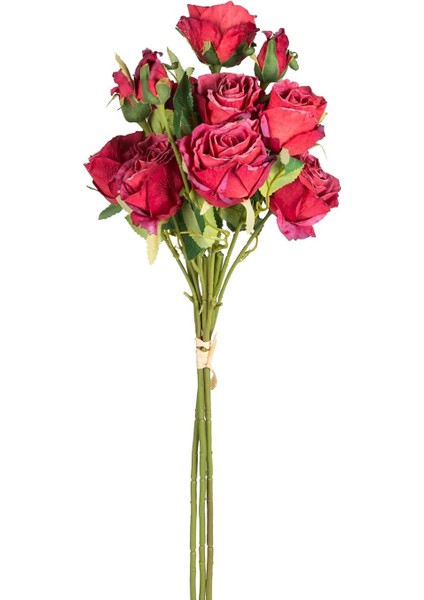 Yapay Çiçek Gül Demeti Kırmızı 60 Cm.