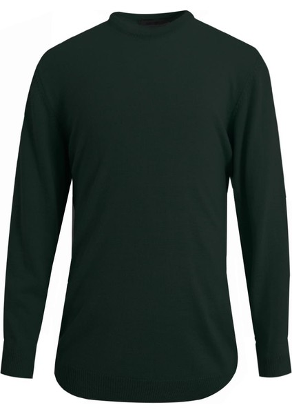 Yeşil Bisiklet Yaka Triko Kazak