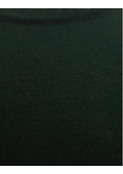 Yeşil Bisiklet Yaka Triko Kazak