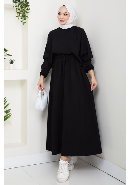 Evsan Tunik Etek Oysho Ikili Takım 1650 - Siyah