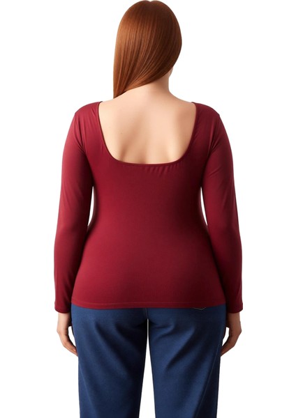 Kadın Pamuklu Esnek Kayık Yaka Uzun Kollu Üst Kaliteli Şık Rahat Modern Zarif Günlük modelleri