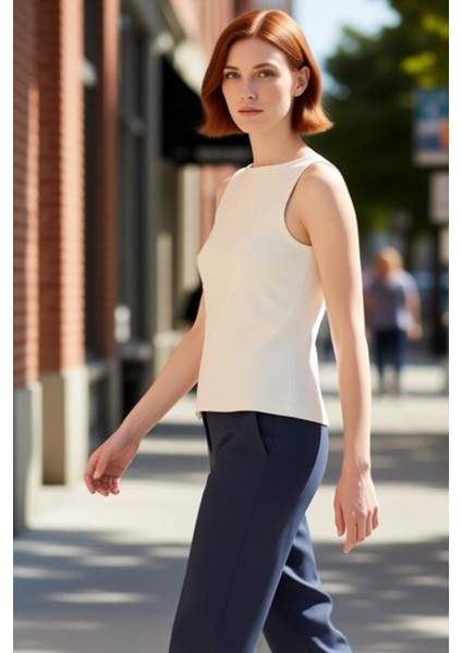 Asimetrik Kesim Düğmeli Örme Bluz Nefes Alan Pamuk Kumaş Zarifane Tasarım fırsatları