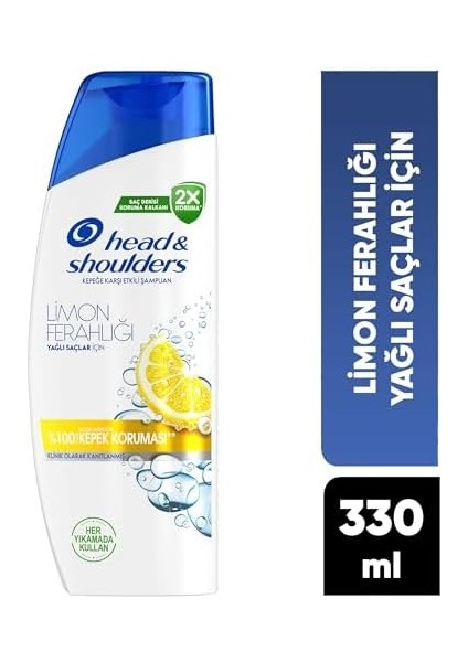 Head & Shoulders Limon Ferahlığı Kepek Karşıtı Yağlı Saçlar Için Günlük Kullanım 330 ml Şampuan fiyatları