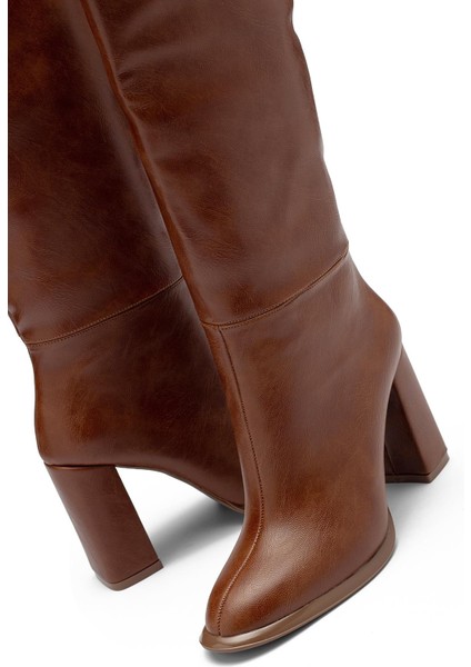 Kadın Diz Altı Kalın Topuklu Kaymaz Taban Günlük Golf Çizme 1500 modelleri