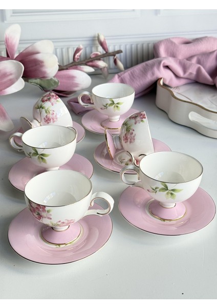 Türk Kahve Fincanı Blossom 6 Kişilik 12 Parça