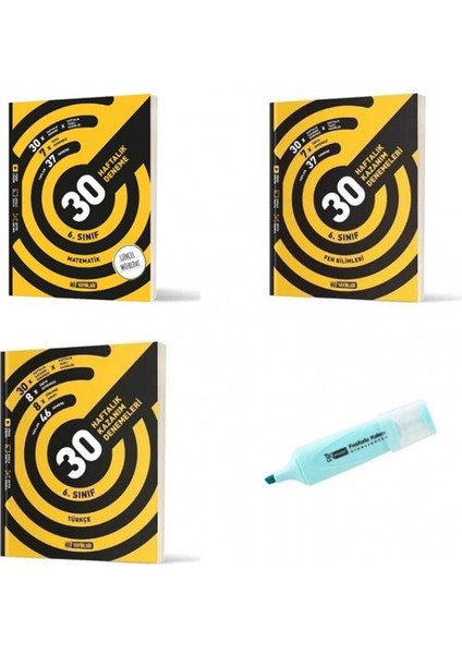 6.sınıf Matematik Fen Bilimleri ve Türkçe 30 Haftalık Deneme (Yeni Müfredat)
