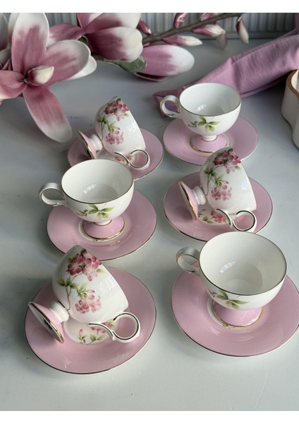 Türk Kahve Fincanı Blossom 6 Kişilik 12 Parça fiyatları