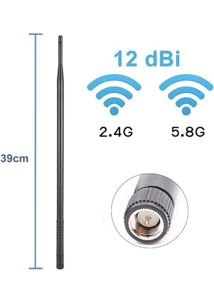39CM Anten Sma Erkek 2.4ghz 5.8ghz Dual Band Rf Gsm Wifi Sinyal Kuvvetlendirici 2g 3g 4g Lte Lora Helium modelleri