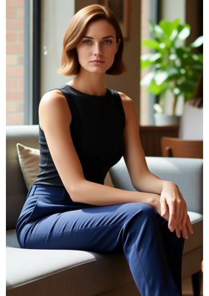 Asimetrik Büzgülü Kolsuz Esnek Örme Üst Kadın Kaliteli Şık Rahat Modern Zarif Günlük fiyatları